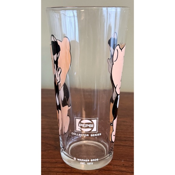 VTG Porky Pig Looney Toons Pepsi Glass Tumbler 1973 - Warner‎ Brothers Inc - Picture 2 of 6